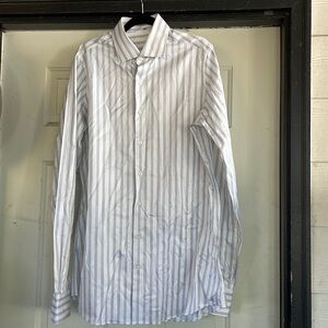 COS J. Hilburn Pinstriped Long Sleeve Button Down Dress Shirt